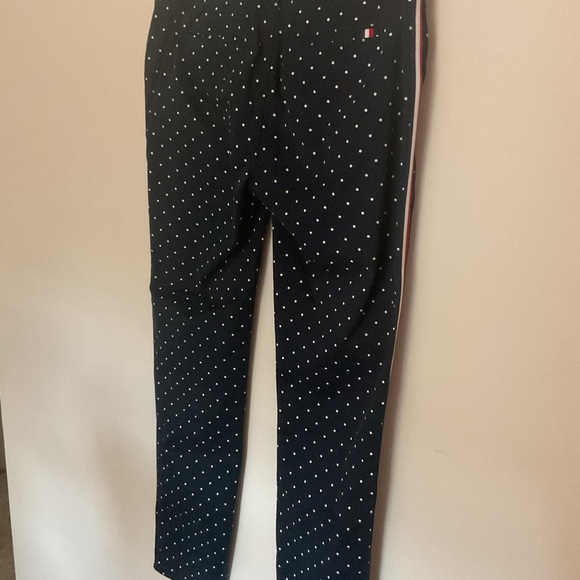 Tommy Hilfiger Navy Polka Dot Straight Leg Pants - Picture 2 of 8